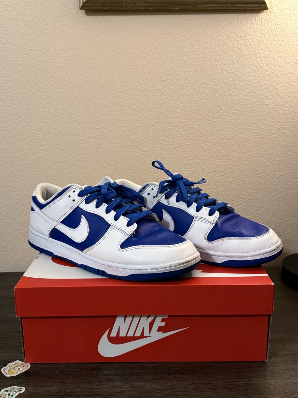 Nike Low-Top Sneakers in White and Royal Blue